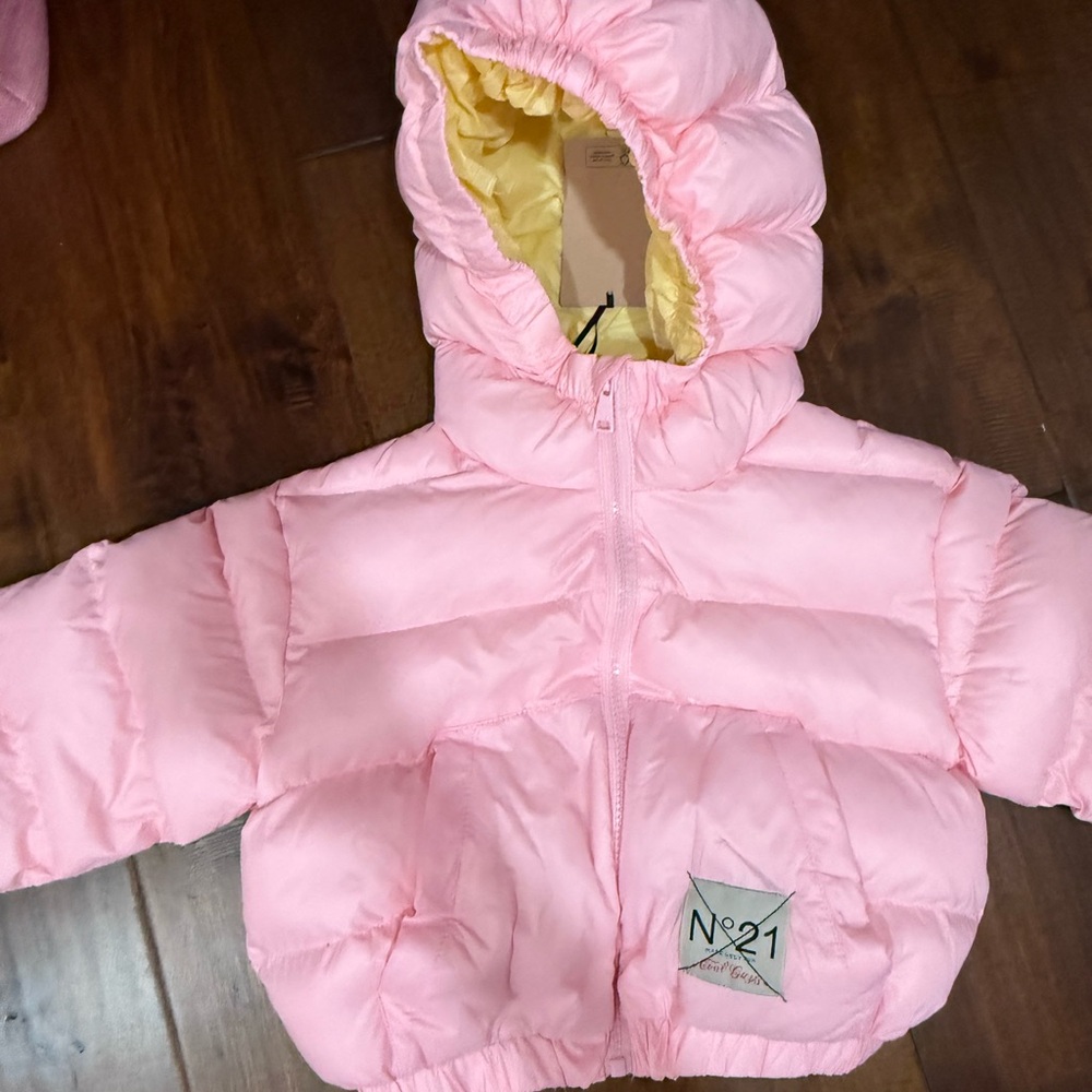 No. 21 Pink Puffer Jacket for Kids